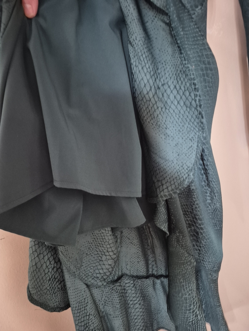 NWT Guess Wrap-Style Teal Faux Snakeskin Dress - Picture 9 of 13